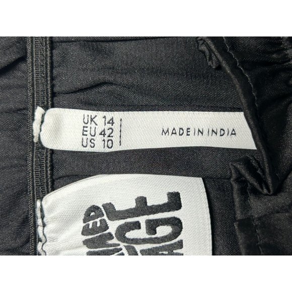 Reclaimed Vintage Ruched Spaghetti Strap Crop Top in Black - Sz 10 - Picture 6 of 8